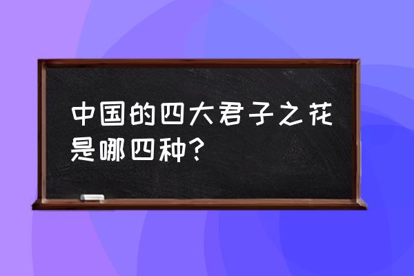 花中四君指的是什么花 中国的四大君子之花是哪四种？