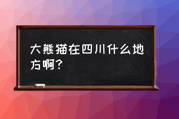 四川大熊猫基地有几个 大熊猫在四川什么地方啊？