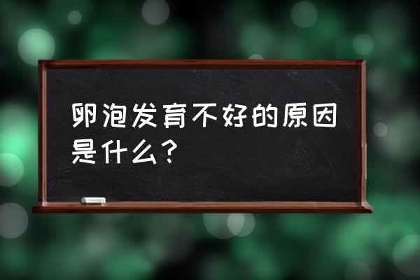 卵泡发育不良的原因 卵泡发育不好的原因是什么？