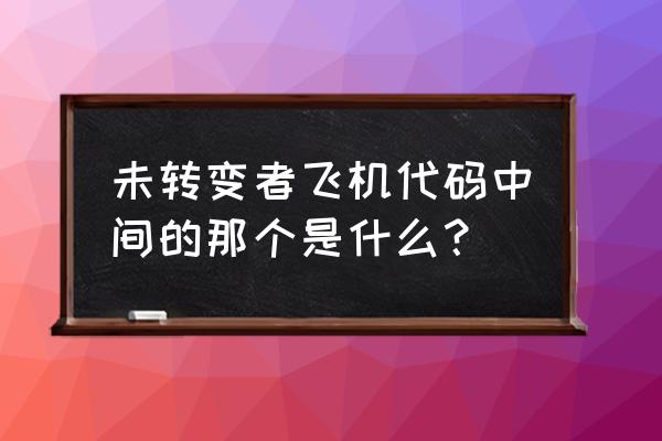 未转变者指令大全 未转变者飞机代码中间的那个是什么？