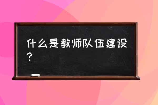 师资队伍建设的理解 什么是教师队伍建设？