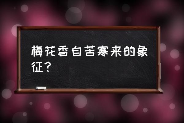 梅花香自苦寒来象征意义 梅花香自苦寒来的象征？