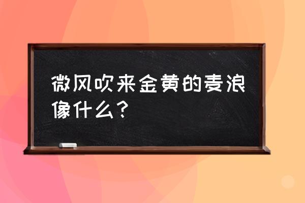 金色的麦浪好像 微风吹来金黄的麦浪像什么？