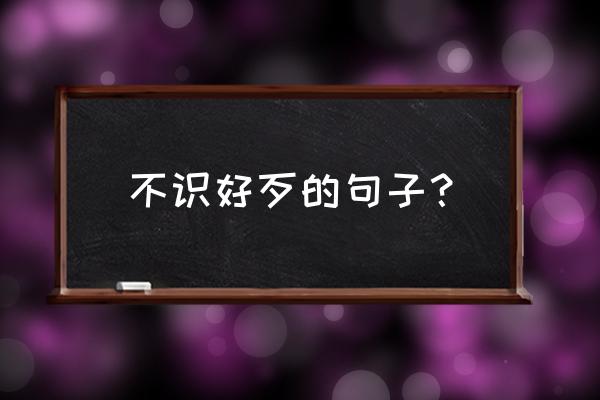 不知好歹的经典语句 不识好歹的句子？