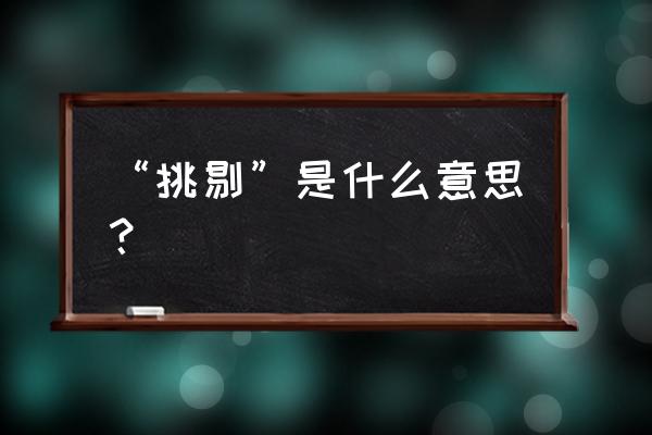 挑剔的意思解释 “挑剔”是什么意思？