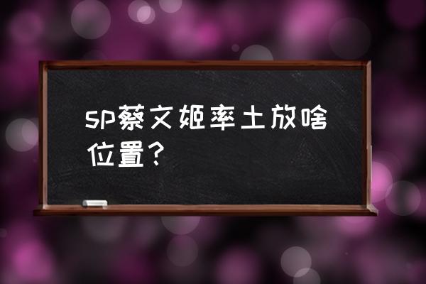 率土sp蔡文姬 sp蔡文姬率土放啥位置？