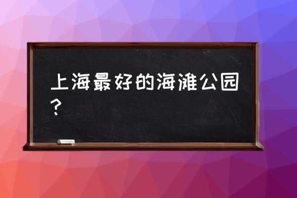 上海海滩浴场 上海最好的海滩公园？