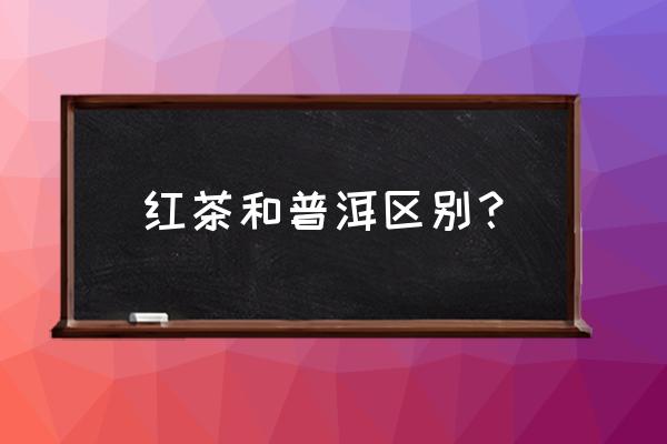 普洱茶与红茶 红茶和普洱区别？