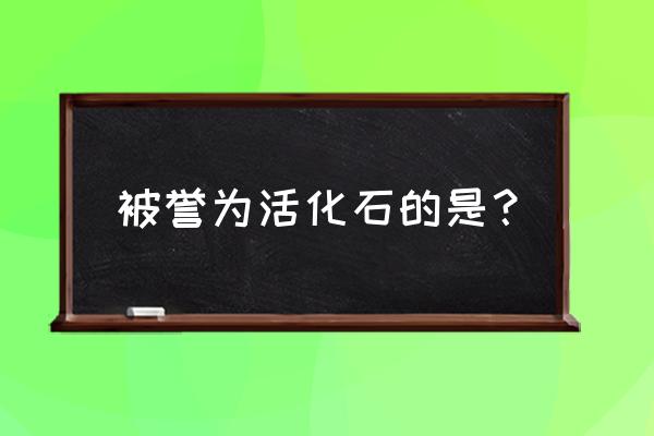 植物活化石指的是 被誉为活化石的是？