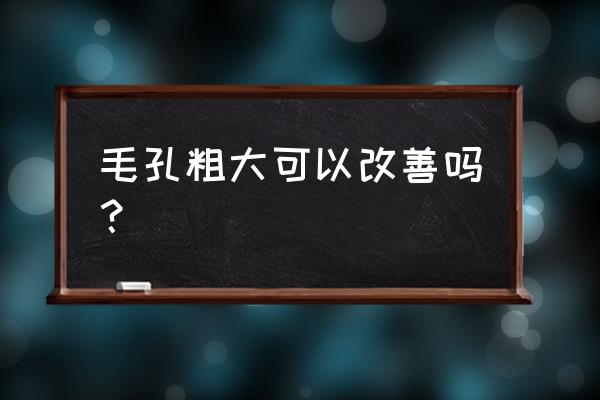 毛孔粗大可以改善吗 毛孔粗大可以改善吗？