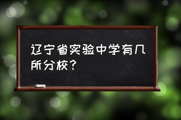 辽宁省实验中学地址在哪 辽宁省实验中学有几所分校？