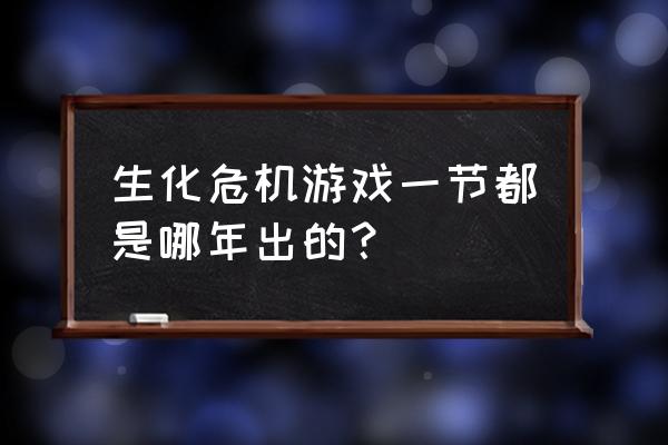 生化危机哪一部游戏最早 生化危机游戏一节都是哪年出的？