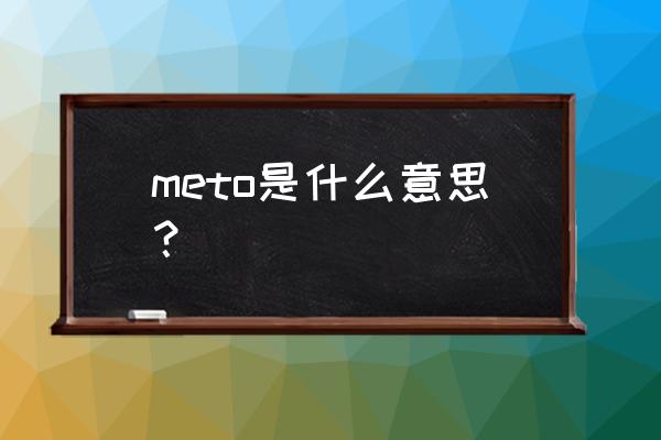 meto什么意思中文 meto是什么意思？