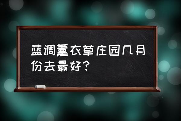 蓝调熏衣庄园 蓝调薰衣草庄园几月份去最好？