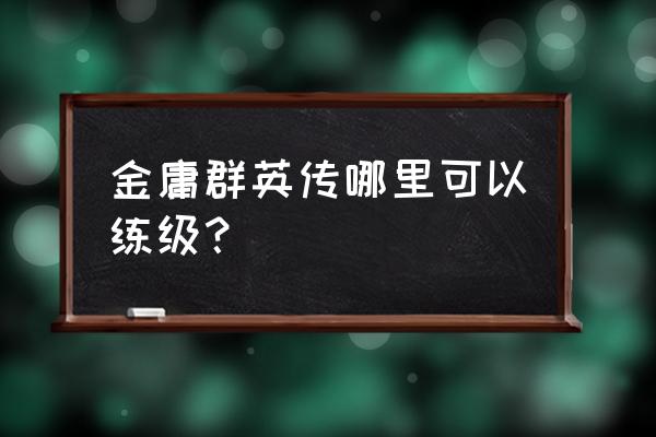 金庸武侠群英传 金庸群英传哪里可以练级？