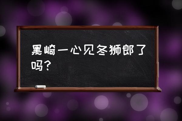 冬狮郎见黑崎一心哪一集 黑崎一心见冬狮郎了吗？