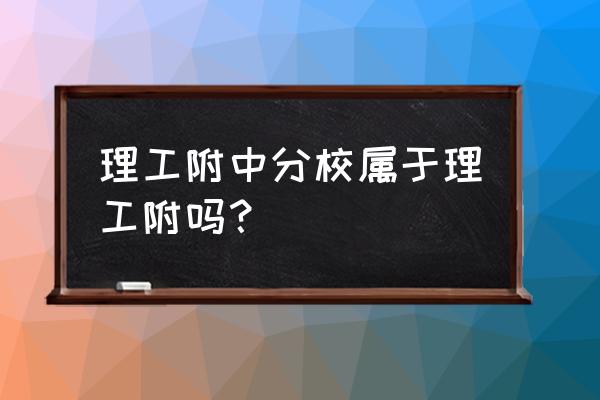 理工附中分校是民办校吗 理工附中分校属于理工附吗？