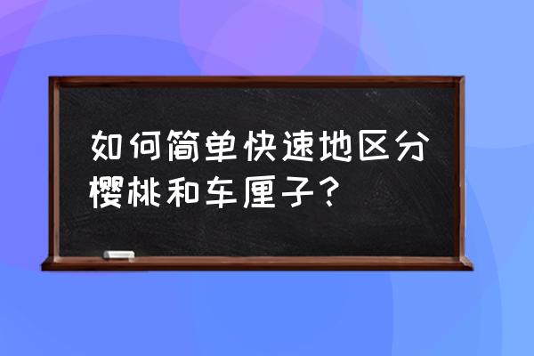 樱桃跟车厘子有啥区别 如何简单快速地区分樱桃和车厘子？