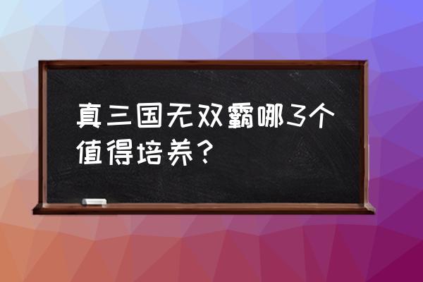 真三国无双霸培养哪个好 真三国无双霸哪3个值得培养？