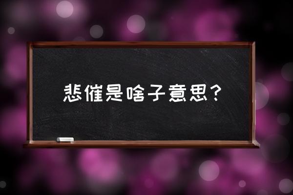 悲催是什么意思啊 悲催是啥子意思？