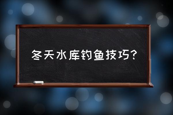 冬季水库钓鱼 冬天水库钓鱼技巧？