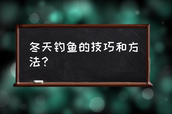 冬天钓鱼的方法和技巧 冬天钓鱼的技巧和方法？