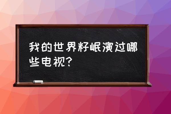 我的世界籽岷合集 我的世界籽岷演过哪些电视？