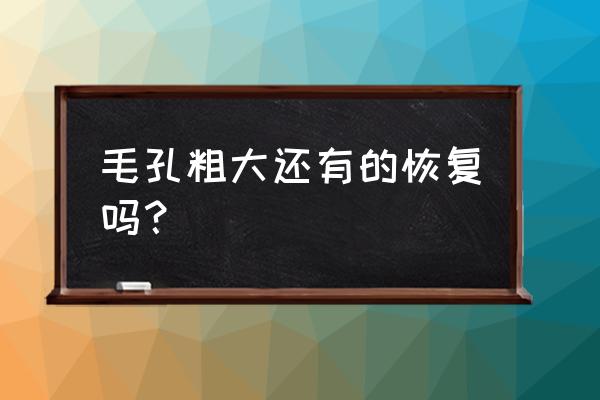 毛孔粗大能彻底恢复吗 毛孔粗大还有的恢复吗？