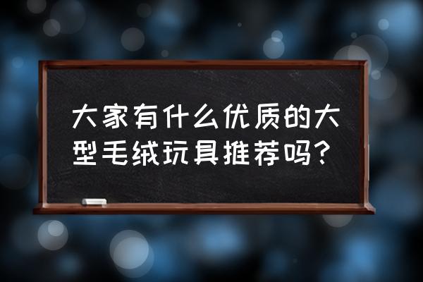 大型毛绒玩具 大家有什么优质的大型毛绒玩具推荐吗？