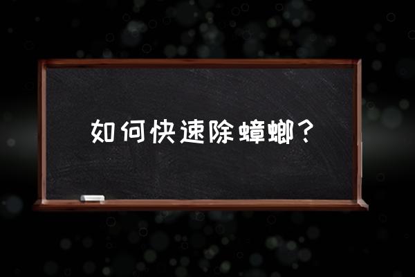 如何快速消灭蟑螂 如何快速除蟑螂？