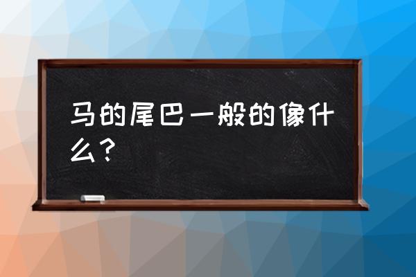 马的尾巴一般的像什么 马的尾巴一般的像什么？