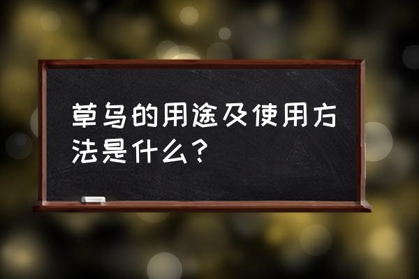 草乌中毒怎么解毒 草乌的用途及使用方法是什么？