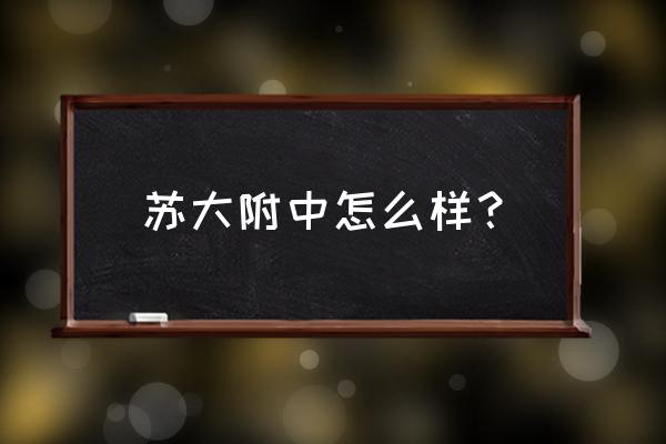 苏大附中许璐 苏大附中怎么样？