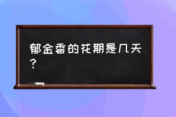 郁金香花期多长 郁金香的花期是几天？