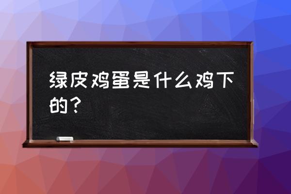 绿皮鸡蛋叫什么 绿皮鸡蛋是什么鸡下的？