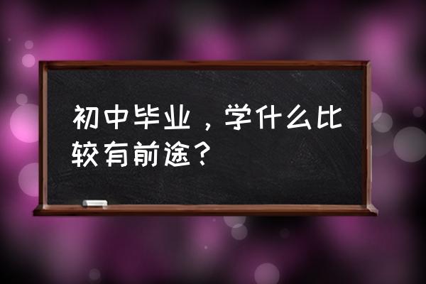 初中毕业学什么有前途 初中毕业，学什么比较有前途？