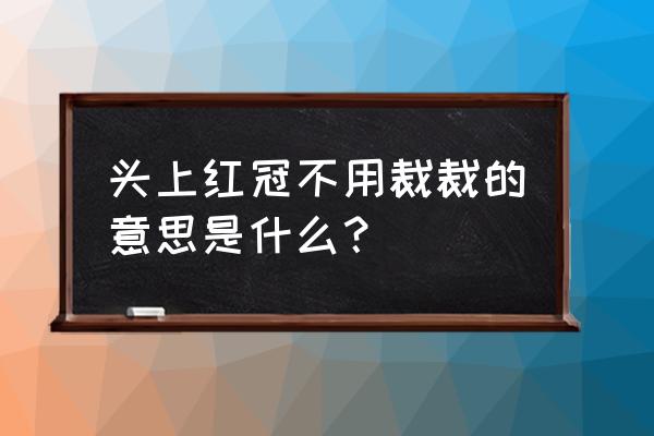 头上红冠不用裁 裁的意思 头上红冠不用裁裁的意思是什么？