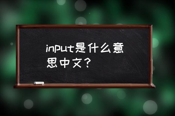 input input是什么意思中文？