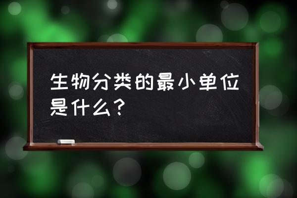 最小的生物单位 生物分类的最小单位是什么？