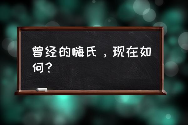 嗨氏家庭背景 曾经的嗨氏，现在如何？