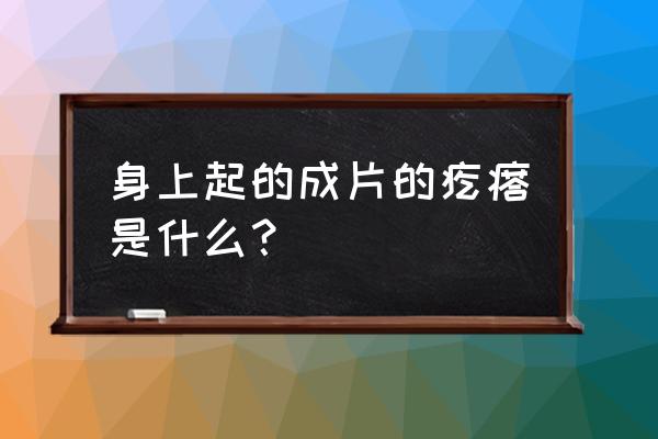 身上起了一块一块的疙瘩 身上起的成片的疙瘩是什么？