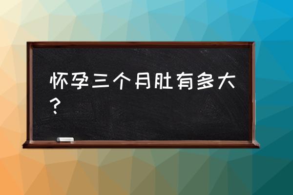 怀孕三个月肚子会大吗 怀孕三个月肚有多大？