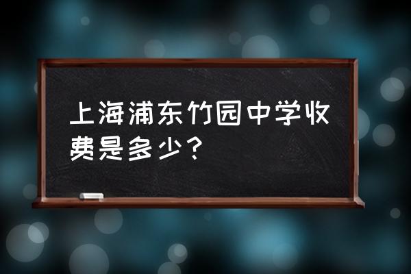 民办新竹园中学 上海浦东竹园中学收费是多少？