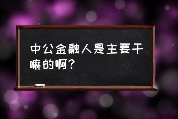 中公金融人福建 中公金融人是主要干嘛的啊？