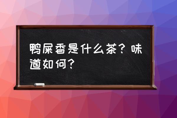 鸭屎香茶适合什么人喝 鸭屎香是什么茶？味道如何？