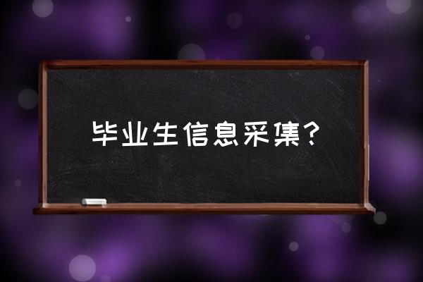 毕业生信息采集流程 毕业生信息采集？