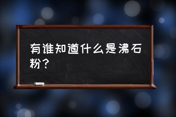 丝光沸石解理 有谁知道什么是沸石粉？