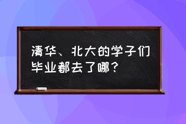 北大毕业后的都去了哪里 清华、北大的学子们毕业都去了哪？