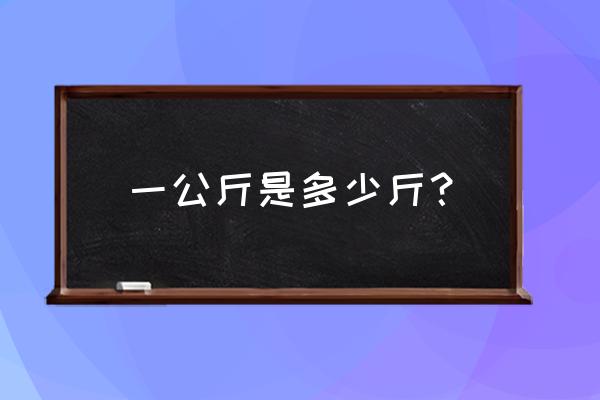 一公斤是多少斤 斤 一公斤是多少斤？