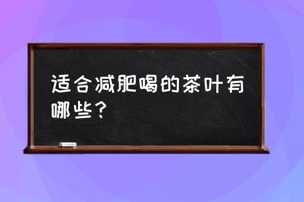 普洱茶绿茶减肥 适合减肥喝的茶叶有哪些？